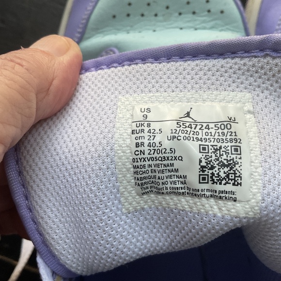 Turquoise/Lavender Air Jordans - Picture 12 of 14